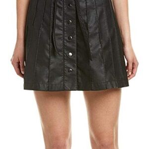 Free People Black Mini A-Line Pleated Skirt